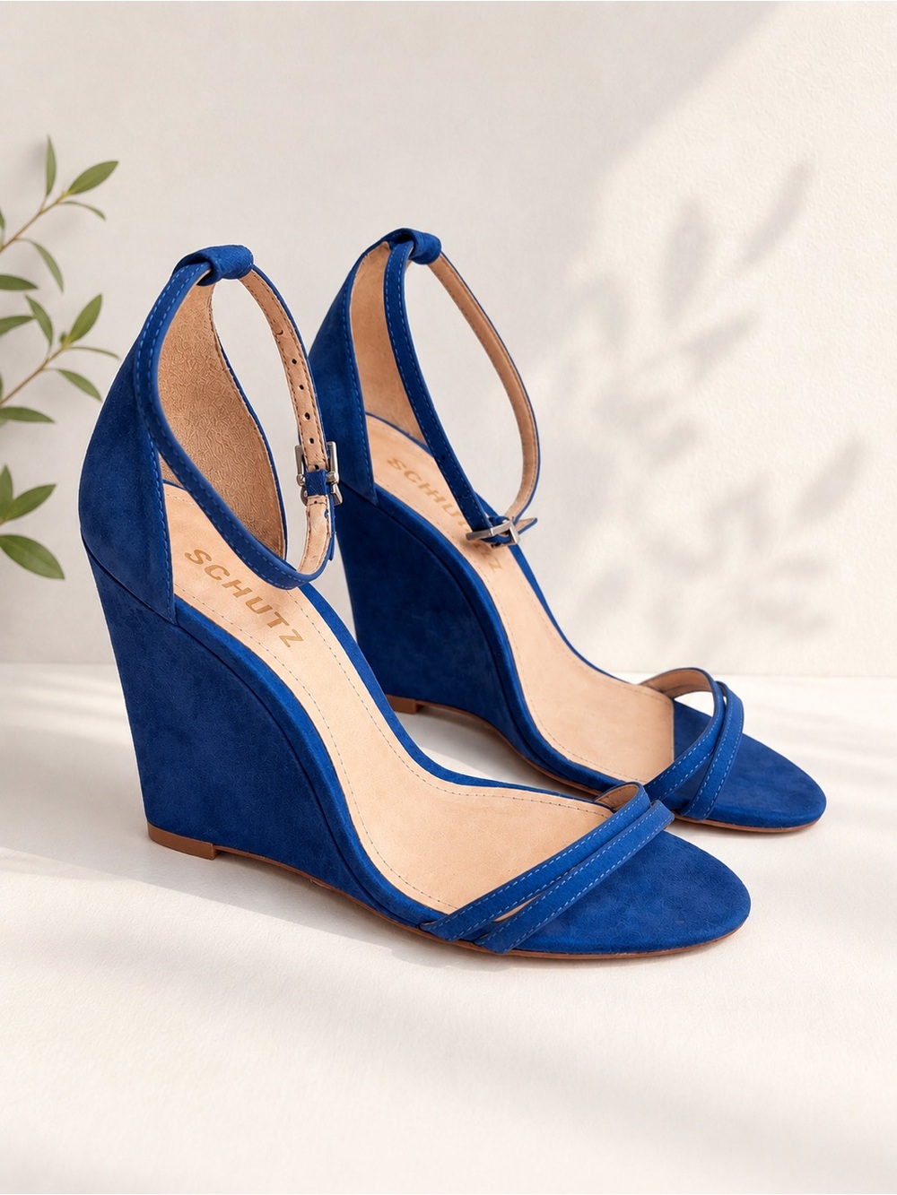 SCHUTZ cobalt Blue Wedge Sandal Sz 7